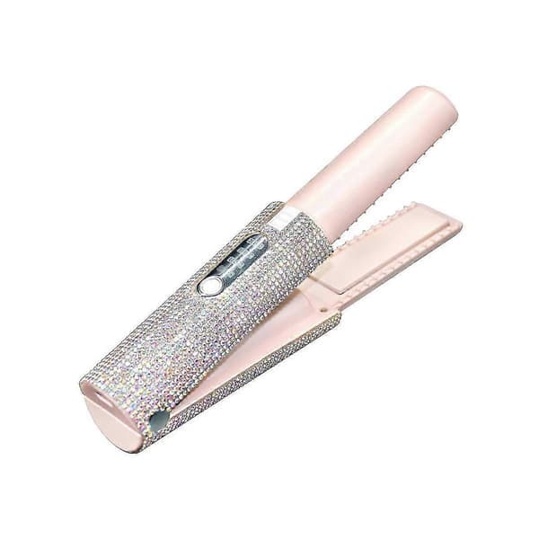 2-i-1 Elektrisk USB Glattebørste Glattejern Fladjern Multifunktionel Kam Glattestyler