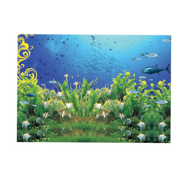 XXL färgglad akvarium bakgrund klistermärke fisk tank väggdekoration