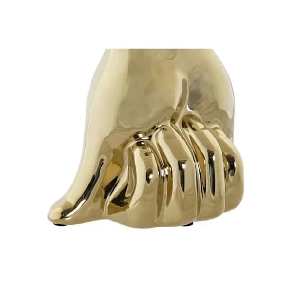 Vase - Design Glam - 21 cm - Gull - Steintøy - Elegant gyllen