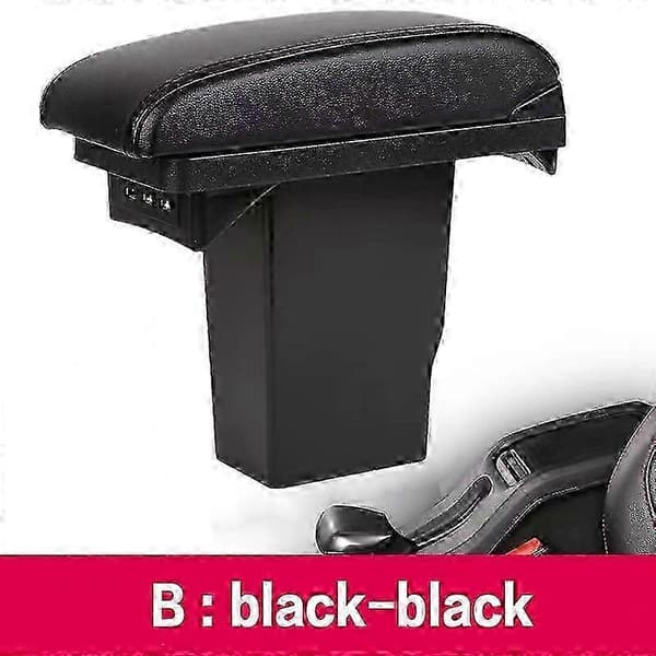 Bil armlene oppbevaringsboks for Peugeot 2008, med USB-kontakt B-black black line