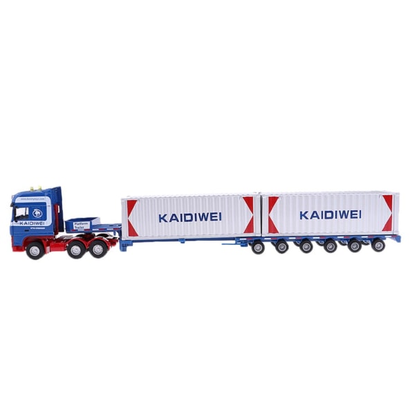 1:50 Diecast Metal Vehicle Toy Heavy Transport Truck 37cm Modell Bil Blå