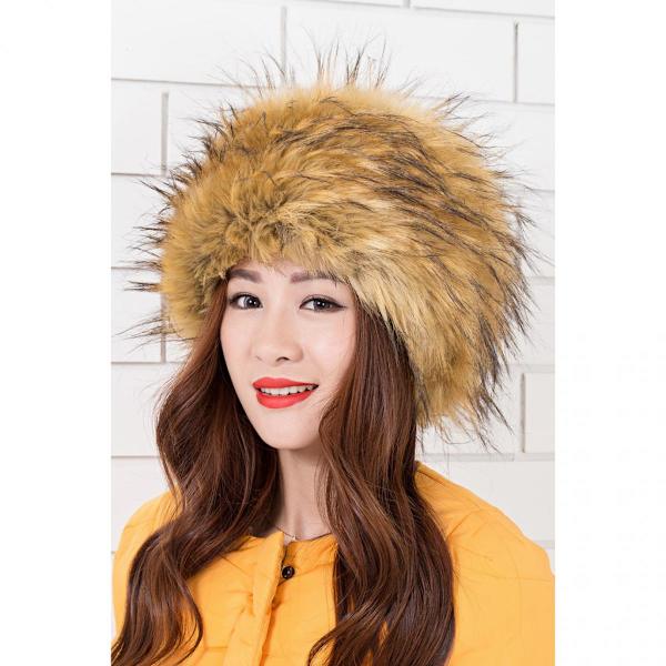 Dam Varm Vinter Rysk Fluffig Hatt Fuskpäls Öronlapp Armband Cossack Skidåkning Kaffe