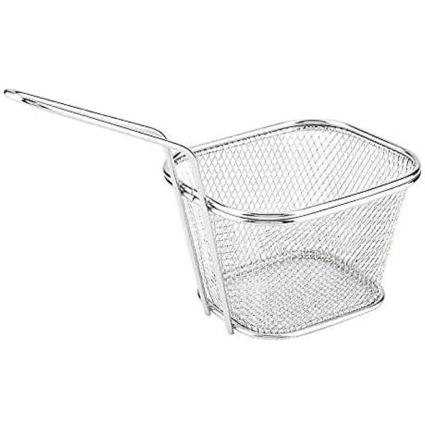 Serveringskorg / Fransk Frites Korg, 10,5 * 6,5 * 8,5 Cm, Silver