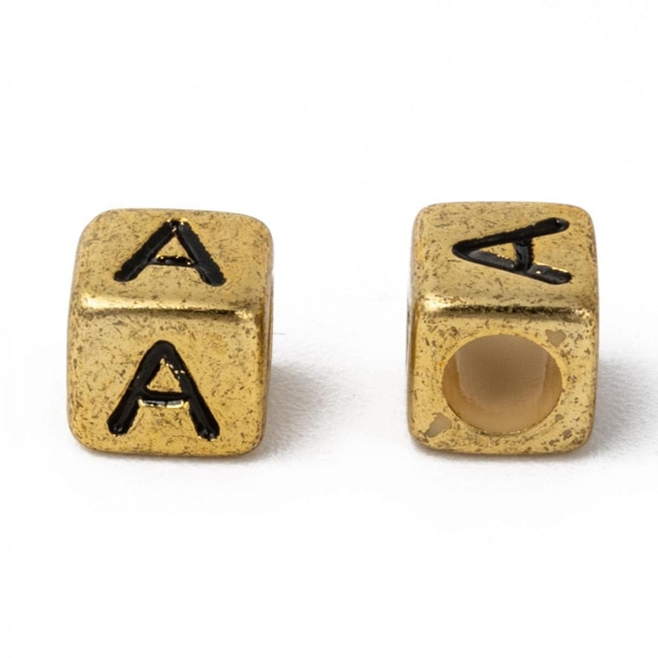 1300 st 6 mm akrylbokstav A-Z kub alfabetpärlor Smycken gör guld