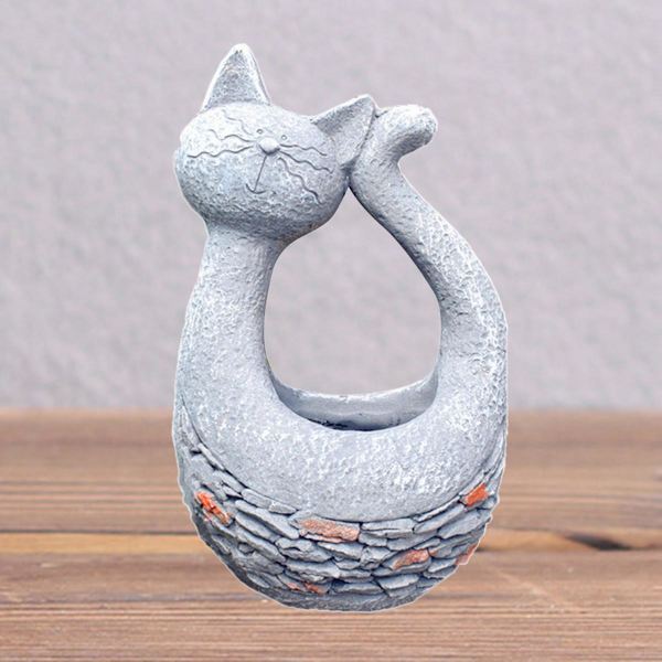 Harts Växtkruka Söt Kattformad Miniatyr Suckulent Kruka Planteringskärl Bonsai Behållare Blomvas Skrivbord Trädgård Kontor Utomhus Dekoration