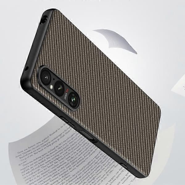 Ultratynt mobildeksel med karbonfiber-tekstur Black For Sony Xperia 1 V