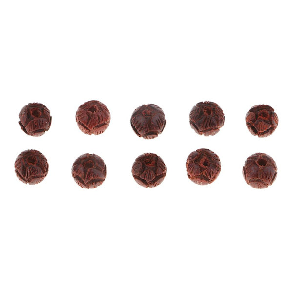 Sandelträ Snideri Lotus Runda Trä Mara Pärlor Distanspärlor DIY Smycken 6mm