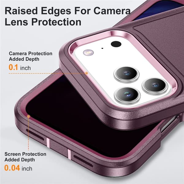 iPhone 17 Pro Max Deksel Ekstrem Støtsikker Hybrid Lilla[RM] 82