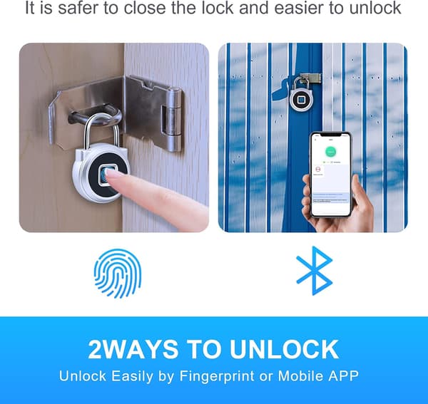 [RM]Fingerprint Lock, Combination Lock, Fingerprint and APP Unlock, IPX65 Waterproof
