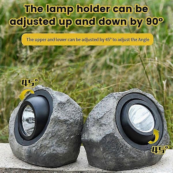 2 stk. Solar Havestenlamper - IP65 Vandtæt LED Solar Spotlight
