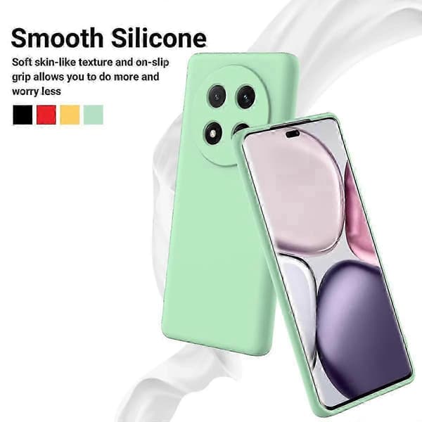 [RM] Stöttåligt mobilskal i flytande silikon med enfärgad design Green For Honor Magic7 Lite