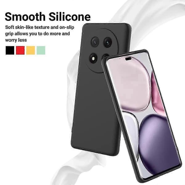 [RM] Ensfarvet flydende silikone-cover med stødabsorbering Black For Honor Magic7 Lite