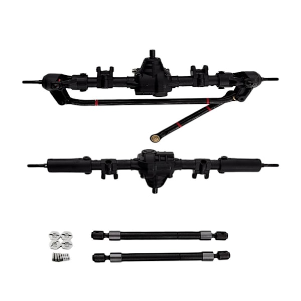 Fram- och bakaxlar med drivaxel för SCX10II 90047 1:10 RC Rock Crawler Bil