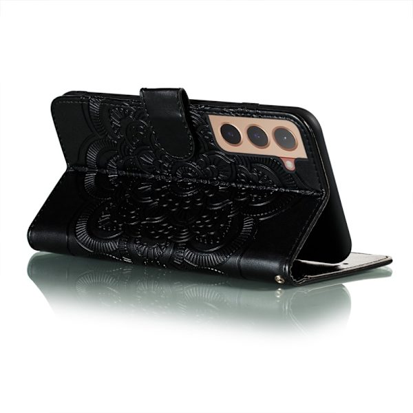 Kompatibel med Samsung Galaxy S22 Plus Cover Mandala Blomst Sort 70