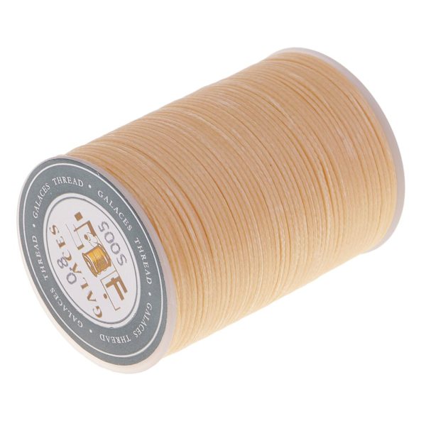 0,8 mm Platt Vaxad Polyestertråd för DIY Smyckestillverkning Beige