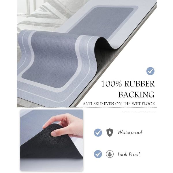 [RM]Thin non-slip bath mat, highly absorbent and quick-drying (beige/30x40x0.4 cm)