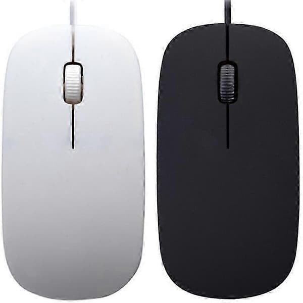 Ultra Tynd USB2.0 Kablet Optisk Mus 1200dip 3 Knap USB Mus til Computer PC Laptop Sort Hvid-Sort