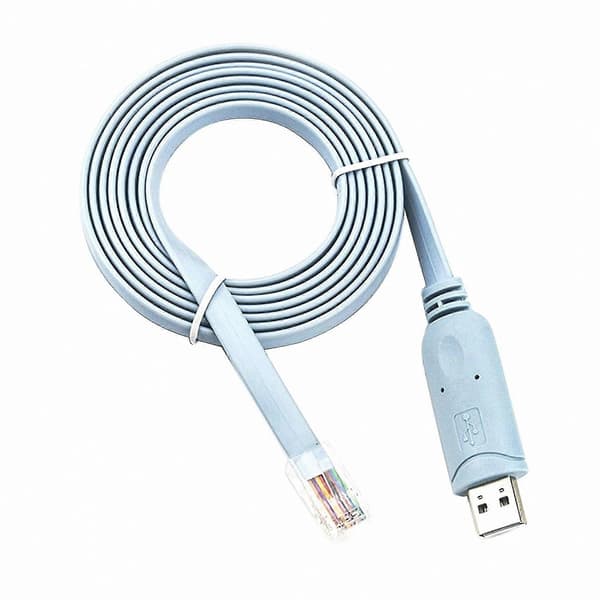 1,8 m USB til RJ45 og RS232 seriell adapterkabel for konsolltilkoblinger blue