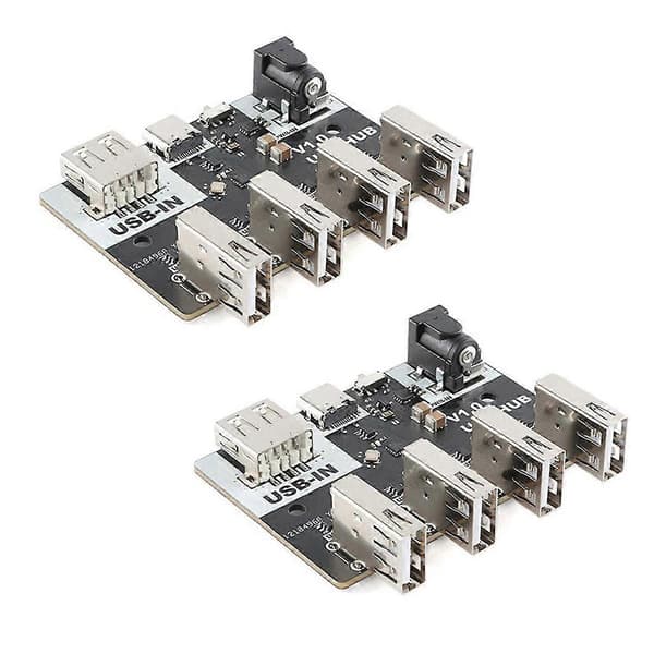 2 st USB-kontakt CH334 Hub-modul 4 gränssnitt USB2.0 Hub 40MB/S 5V XL-USBHUB USB-A TYPE-C DC5.5x2.1 Gränssnitt
