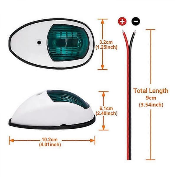 [RM]Navigationslys LED Båd Sidelampe Hvid