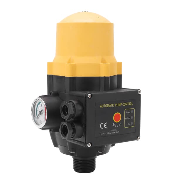 [RM]Water Pump Pressure Control Switch Waterproof Adjustable Electronic Controller Yellow 220V-240V 1.1kw