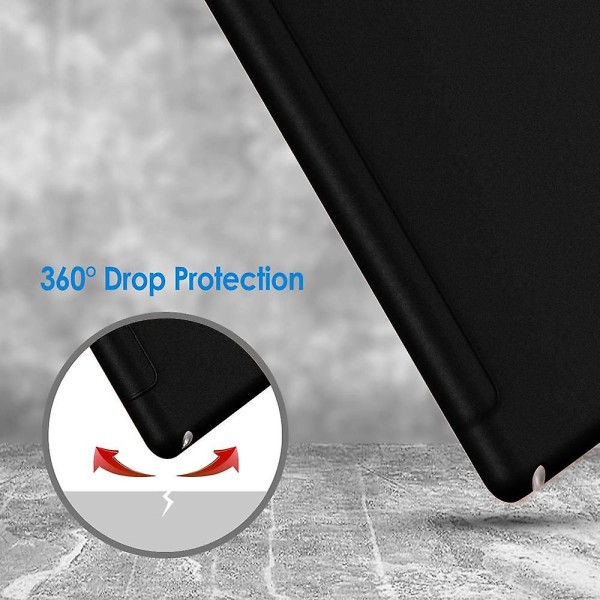 Tunt smart case speciellt designat för Ipad Mini 5 tum 7,9, flexibel TPU- cover med gummibeläggning, automatisk sömn/väckning och visnings-/skrivställ Black