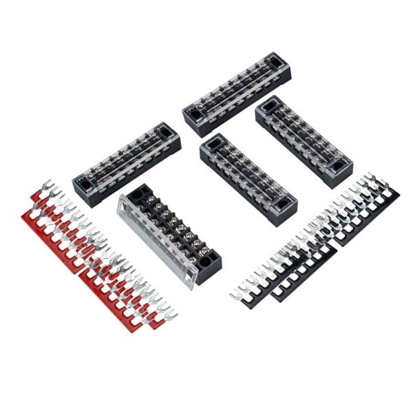 5st 8P Skruvplint Kopplingsplint 8 Positioner Kopplingsplint Jumper Barriärlister Trådanslutningar