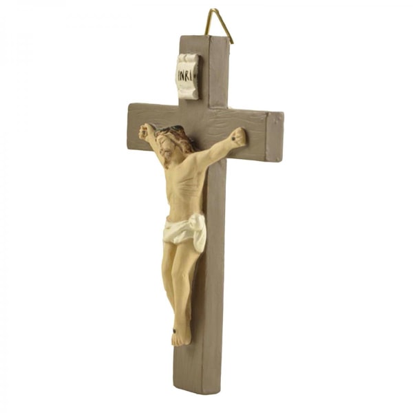 Jesus spikad till korset Hartsväggkrucifix Väggkors Bordsskiva Krucifix Dekor Krucifixkors Dekorativt bordskors för vardagsrummet i sovrummet