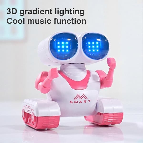 [RM]Fjärrkontrollrobotleksak för barn Uppladdningsbar Lång uthållighet Intelligent Vektor Smart Robotica Dansande Barnpresent Pink