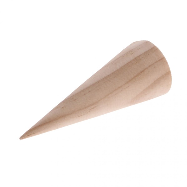 10 Stycken Omålade Konformade Träringar Smyckesdisplayhållare 3 x 8 cm
