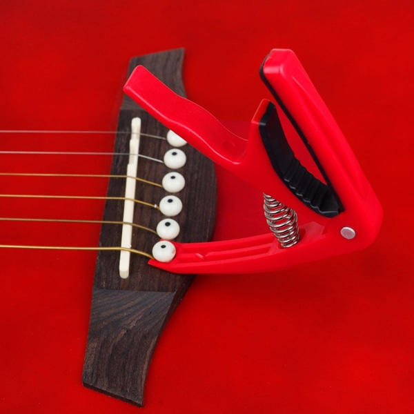 Snabbt Byte Kapodaster för Akustisk/Elektrisk Gitarr Ukulele Universal Röd