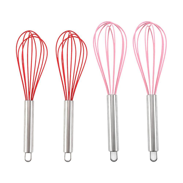8 tums och 10 tums silikonvispsats om 4, visp ballong äggsås visp för nonstick kokkärl style 5