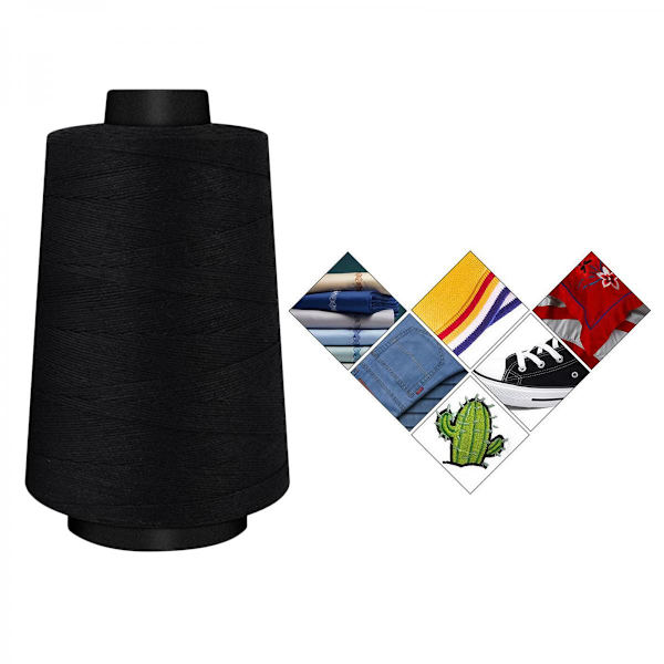 Svart Sorterade Färgade Polyester Sytrådsspolar