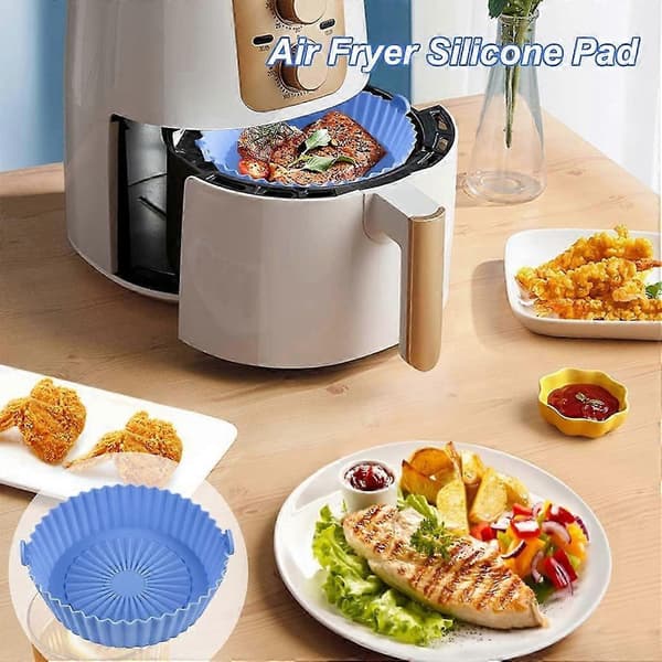 7,5 tommer Airfryer Silikoneindsats, Genanvendelige Non-Stick Airfryer Foringsmåtter (Rød)
