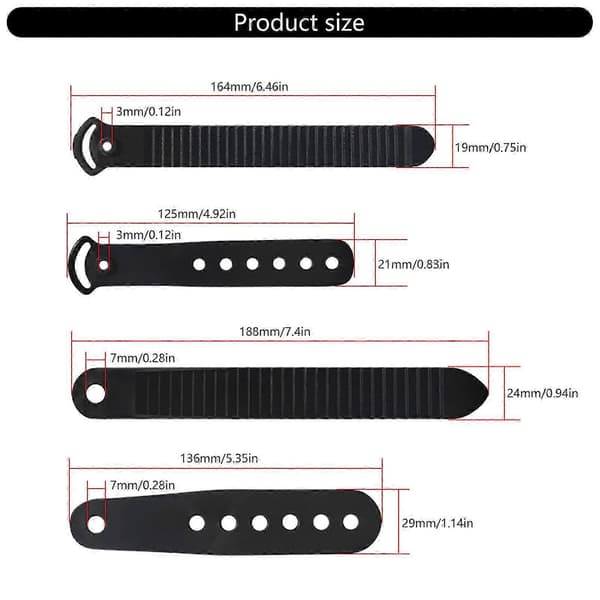 Snowboard Binding Ladder Strap Stærk Snowboard Binding Tå Slider Strap Snowboard Ankel Ladder Fixing Strap Holdbar Hole Strip A