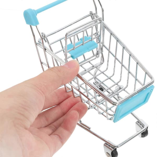 Mini handlekurv i jern, miniatyr handlekurv leketøy til dekorasjon
