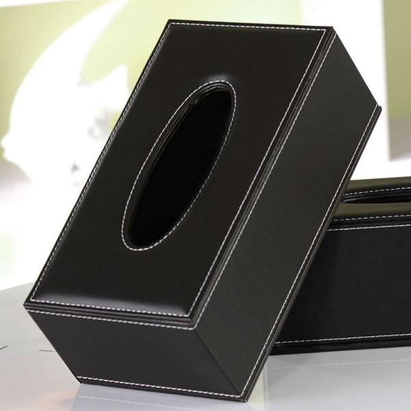PU Läder Tissue Box Omslag Hållare För Badrum Bänkskivor