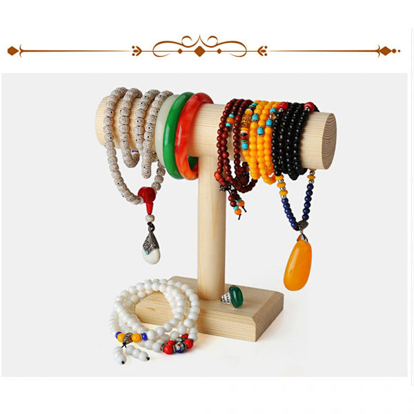 Trä Klocka Armband Smycken Display Hållare Sovrum Ornament