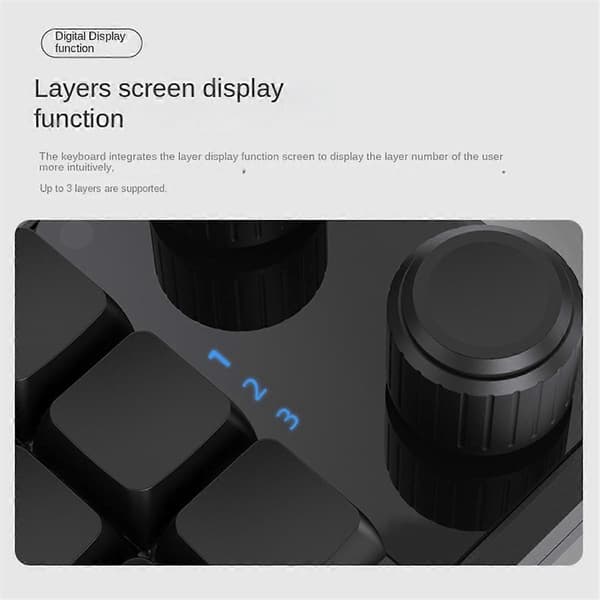 [RM]Button Keyboard RGB Gaming Keypad Mechanical Hotswap Macropad Programming Macro Custom Black