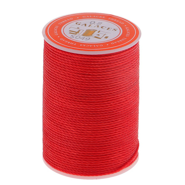 0,8 mm Rund Polyester Vaxtråd Sömnad DIY Hantverk Röd Sömnad