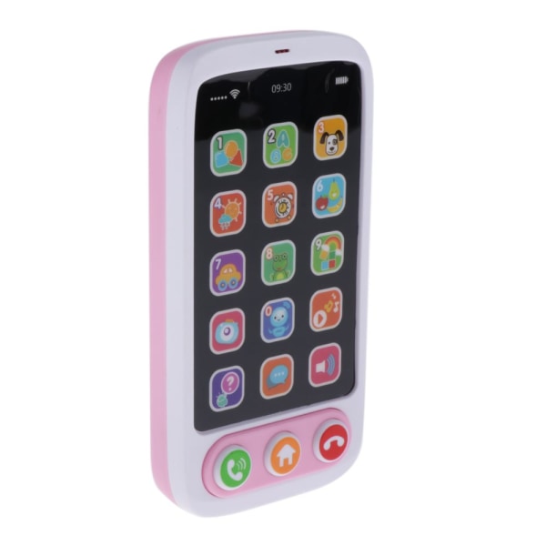 Barn Baby Phone Toy Musik Lära sig engelska Pedagogiska Mobiltelefon Mobil Rosa