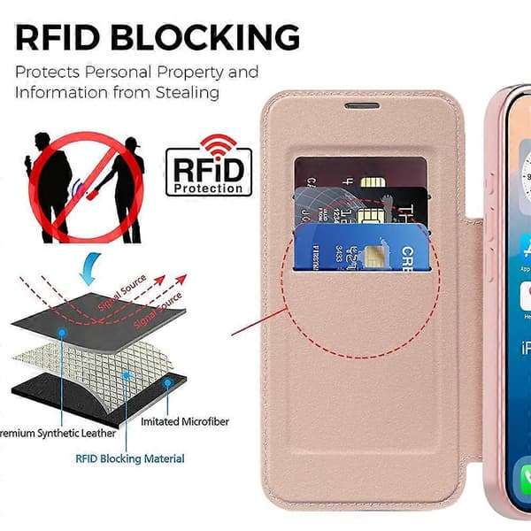 [RM] Kompatibelt etui til iPhone 17 Pro Max, kompatibelt med MagSafe, rombeformet PU-lædercover Pink
