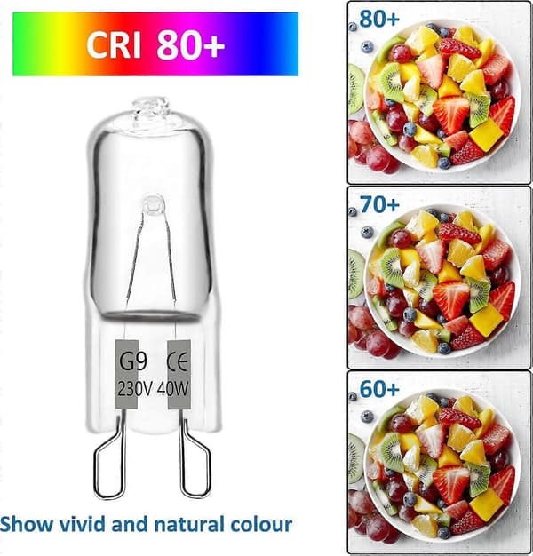G9 halogenlampa, 40 W, 230 V, 560 lm, varmvit, dimbar, 10-pack