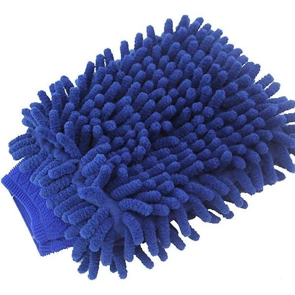 Mikrofiber Chenille Tvätthandske Biltvättshandskar för Rengöring av Kök och Bil 4 st Blå