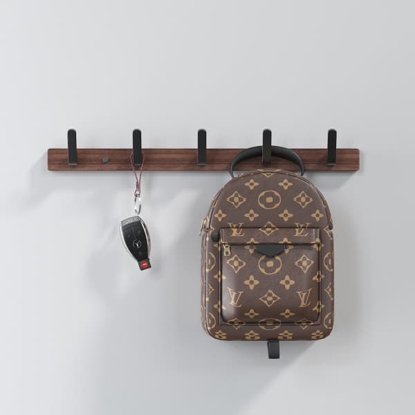 [RM]Coat Hooks Wall Mounted, Heavy Duty Walnut Wall Hooks for Hanging Coats, Backpacks, Hats, Towels, Bags, etc. Hooks for Entryway