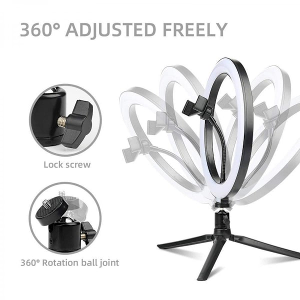 12\"/10\"/6\" Justerbar Selfie Ring Light Telefonhållare för YouTube Fotograferingsset C