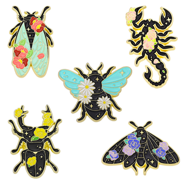 Insekt Brosch Set Kombination Beetle Moth Scorpion Alloy Badge XZ6796