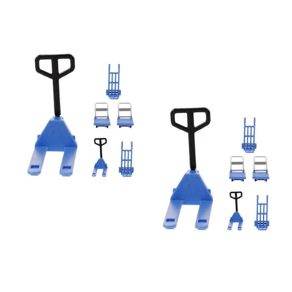 Miniature håndremskivemodel til dekoration 4 sæt blåt plastlegetøj
