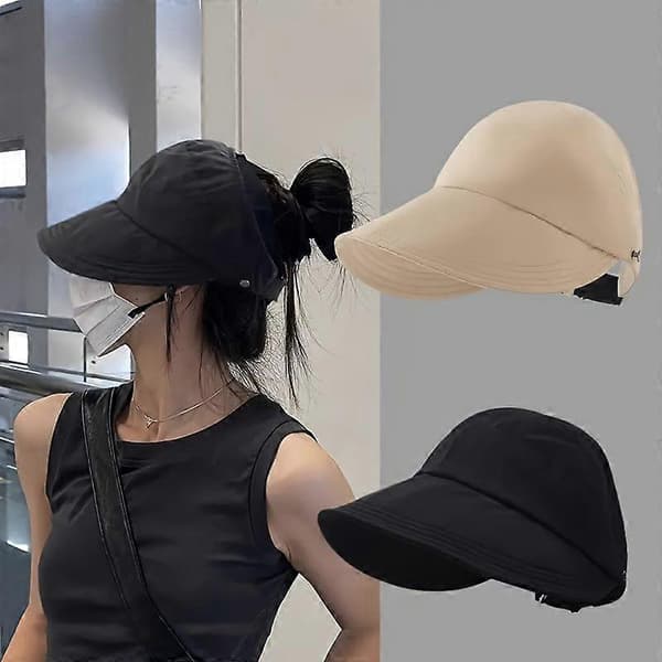 Fås i 3 farver, denne åndbare solhat til kvinder med bred skygge har et åbent, spidst design, perfekt til Su [MI] Black One-size
