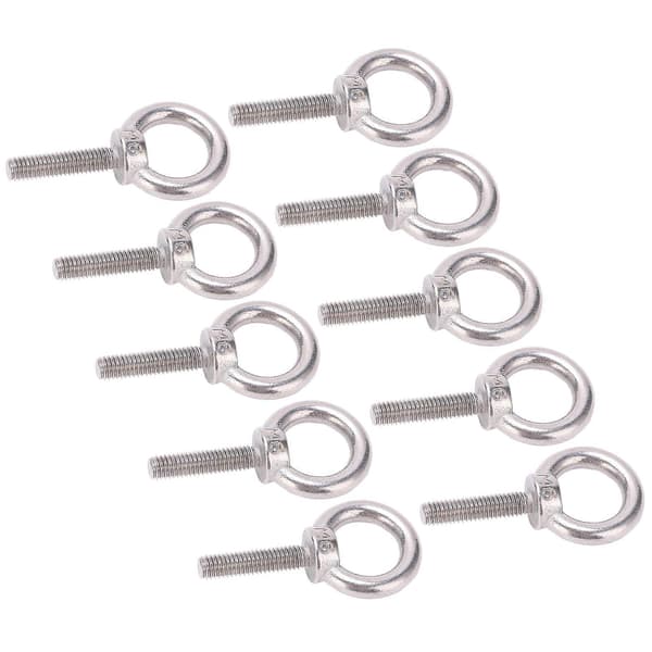 10 stk Øjebolt 304 Rustfrit Stål Løftende Rund Ring Skrue Fastgørelse Hardware M6x25